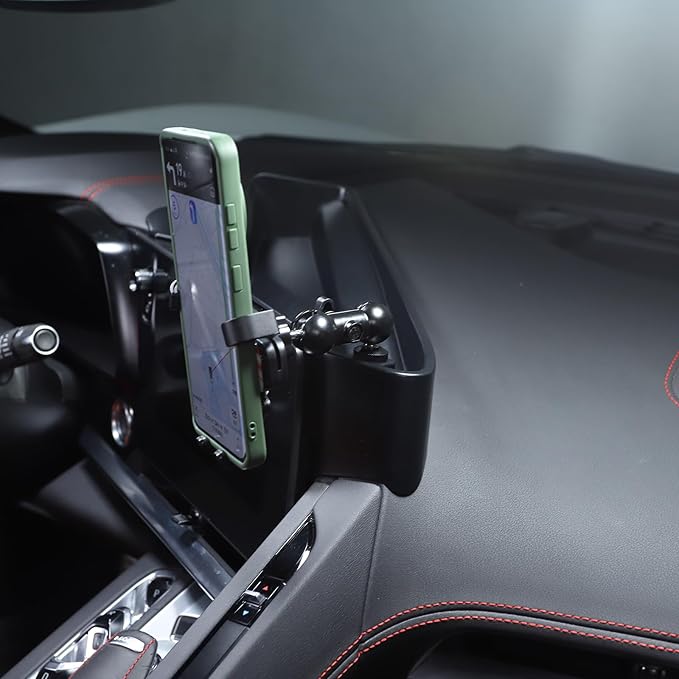 TOYCIDFG Dashboard Storage Tray Behind Navigation Screen with Phone Holder for Corvette C8 Stingray 2020-2026, Center Console Car Organizer Tray Interior Accessories (US Flag Pattern)