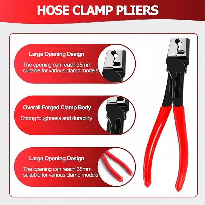 5-Pcs Electrical Disconnect & Hose Clamp Pliers Set + 18-Pc Terminal Kit, Hard-Shell Case – Connector Separator & Depinning Tool for MAF Sensor, Fuel Injector, Ignition Coil | Cars Trucks SUVs