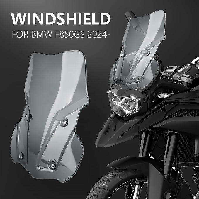 Motorcycle Windshield for F850GS Reduce Wind Resistance Front Windscreen Wind Deflector Fits for BMW F 850gs Adventure F850 GS/ F850 ADV (Grey)