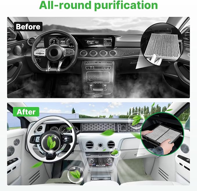 Engine+Cabin Air Filters Fit for 2014-2018 Mazda 3 (2.0L/2.5L), 2013-2023 CX-5(2.0L/2.5L), 2014-2020 Mazda 6 (2.5L) Engine Air Filter Replacement Air Filter Accessories# CF11811 CA11259
