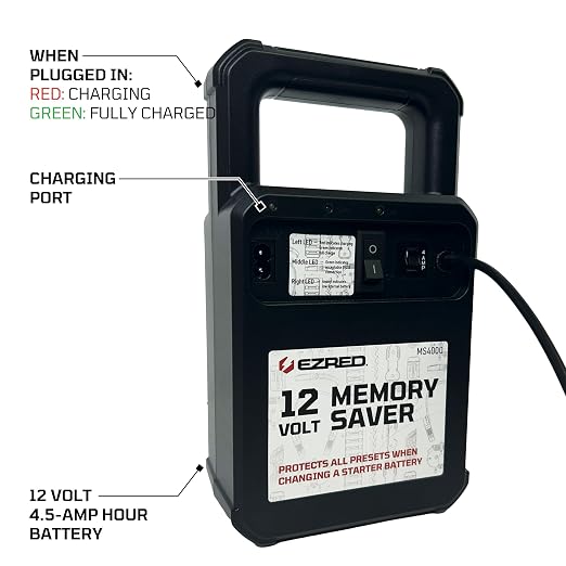 EZRED MS4000 Automotive Memory Saver With Built In Charger , Black