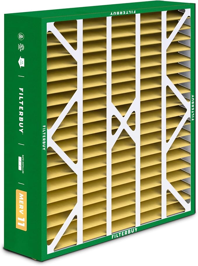 Filterbuy 20x25x6 Air Filter MERV 11 Superior Pet & Allergy Defense (1-Pack), Pleated HVAC AC Furnace Filters for AprilAire Space-Gard 201, 2200, 2250, & Lennox (Actual Size: 19.75 x 24.25 x 6.00)