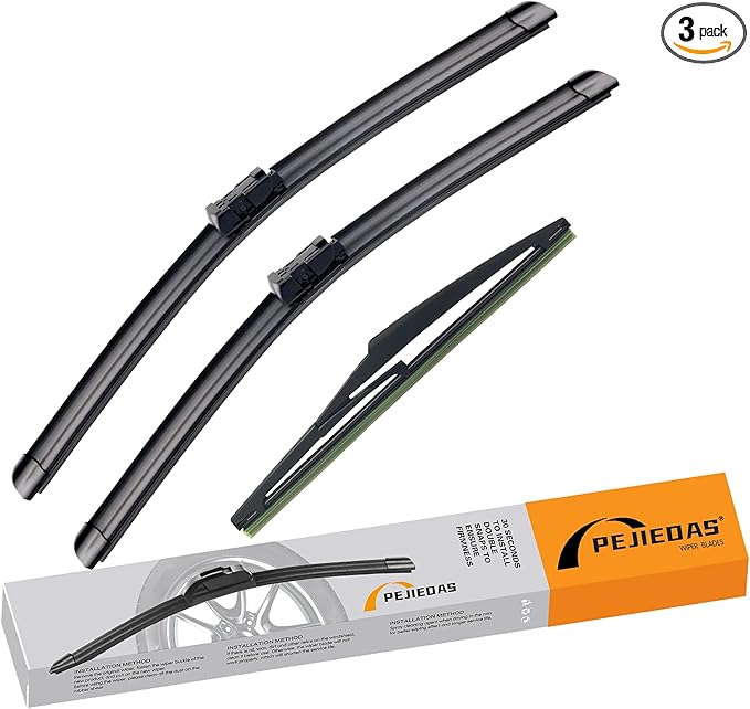 3 Wiper Blades for Hyundai Veracruz 2007-2012, OE Genuine Replacement (24″/20″ Front Wiper + 14″ Rear Wiper)