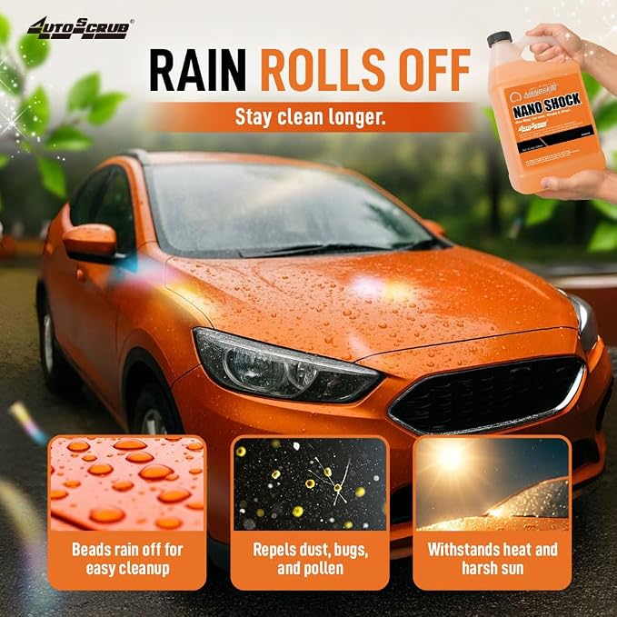 Nanoskin NANO SHOCK One-Step Ceramic Shield & Gloss 55 Gallons – SiO2 Spray Sealant, Clay Lubricant & Hydrophobic Coating | Easy Spray-On Wipe-Off Gloss for Cars, Trucks & RVs
