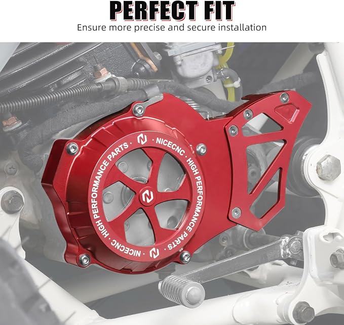 NICECNC Sprocket Protector Engine Crankcase Guard Compatible with Yamaha Blaster 200 YFS200 1988-2006, See Fitments, Replacement for 2XJ-15411-00-00 Red