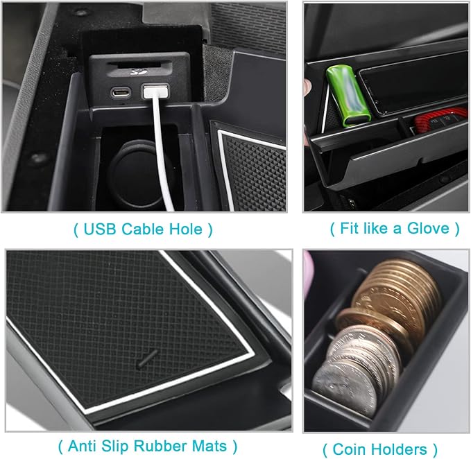 CDEFG Center Console Accessory Organizer for 2020 2021 2022 2023 2024 Cadilac CT5 ABS Material Armrest Box Insert Tray
