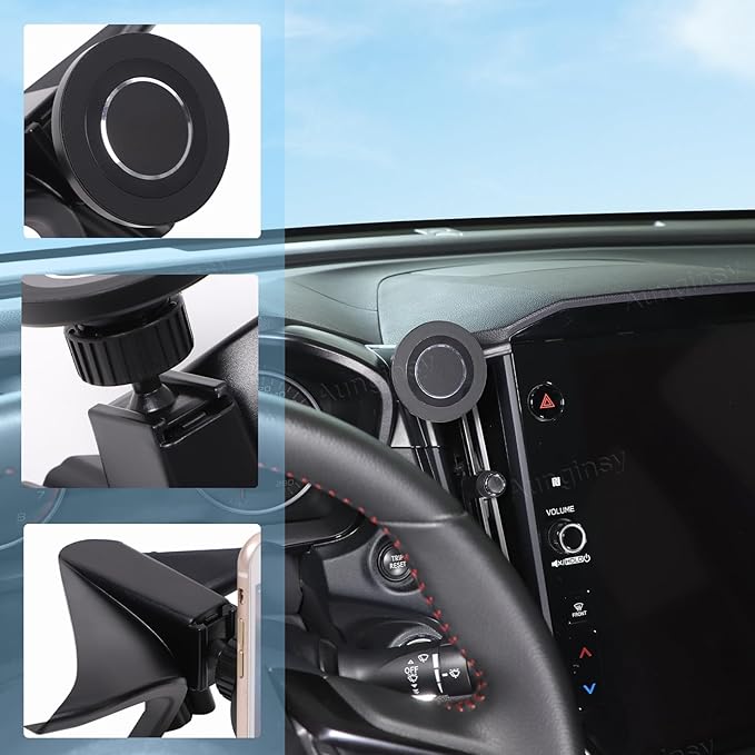 Car Vacuum Magnetic Suction Phone Holder Compatible with Subaru Crosstrek 2024+ & WRX 2022+ Center Console Air Outlet Vent Panel Mobile Phone Mount Dashboard Hands-Free Cell Phones Bracket Accessories