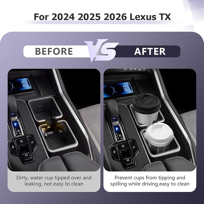 LUWU 2026 Lexus TX350 Accessories - Center Console Cup Holder Compatible with Lexus 2024 2025 2026 TX TX350/TX500h/TX500h+ Accessories Premium Silicone Cup Holder Mat 1-Pack