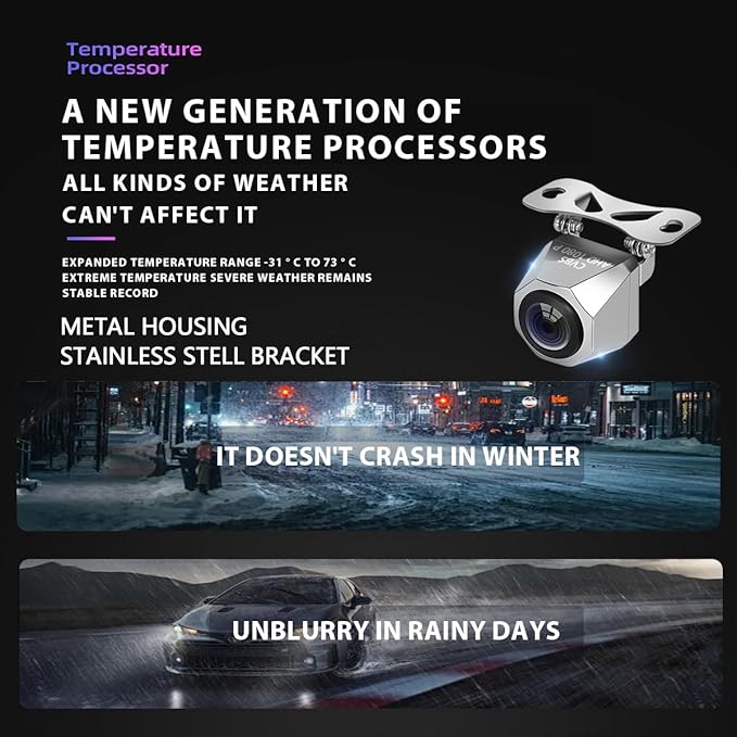 Backup Camera for Car, AHD1080P/CVBS Metal Housing Wide Angle Rearview Reversing Back up Camera, Perfect Night Vision IP69 Waterproof Reverse Rear View Camera for Car SUV Pickup and Other Vehicles