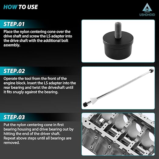 Cam Bearing Install Tool & Engine Cam Bearing Remove Kit Complete Installation & Removal Chevy LS Engine - Covers Most Domestic and Import Vehicles