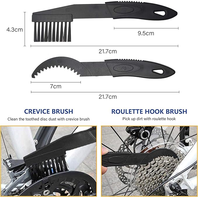 7 in 1 Bike Chain Cleaning Kit, Bike Chain Cleaner includes 350ml Degreaser Spray, 100ml Chain Lube, 4 Brushes & Towel, Bicycle Chain Cleaner for MTB/Road Bicycle