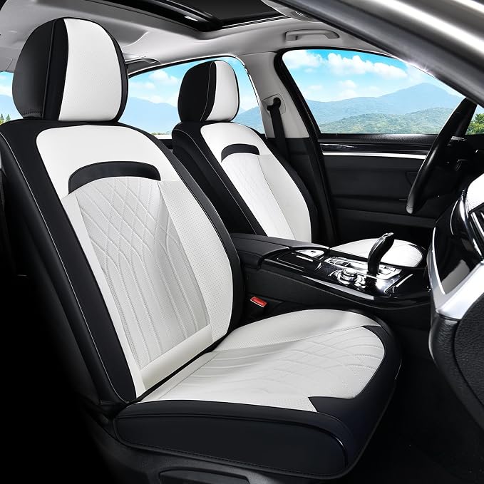 FLORICH Car Seat Covers Full Set, Leather Seat Covers for Cars, Car Seat Protector Waterproof Breathable, Universal Automotive Seat Covers, Front and Rear Car Seat Cover Fit for Most SUV Pick-up Truck