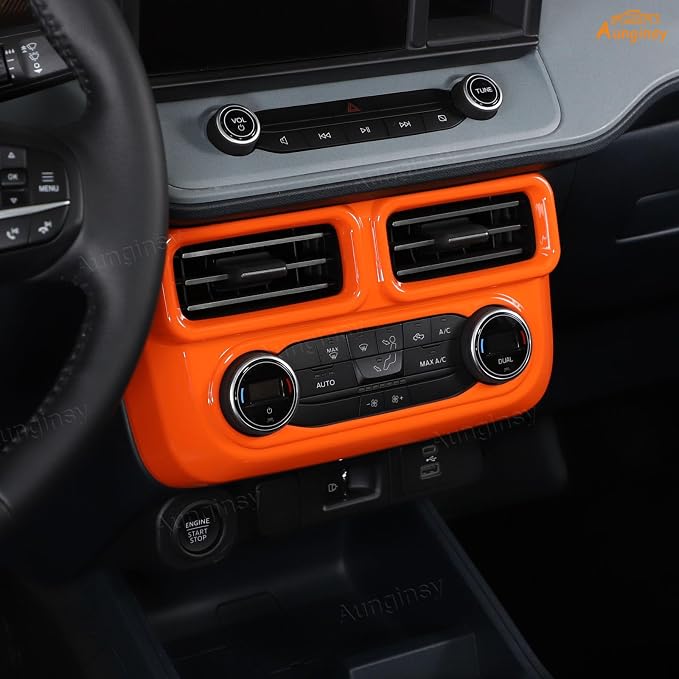 Car 7Pcs Center Console Decoration Trim Kit Compatible with Ford Maverick 2022-2024 Central Control A/C Volume Switch/Outlet Vent/Gear Shift/Steering Panel Protector Cover Interior Accessories