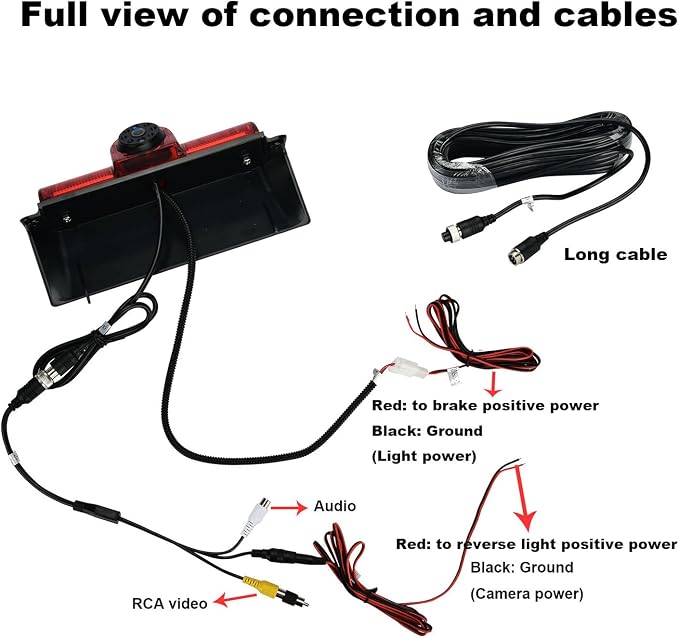 Car Brake Light Backup Camera for Chevrolet Express Van GMC Savana Van CCD Reverse Rear View Auto Camera Parking LED