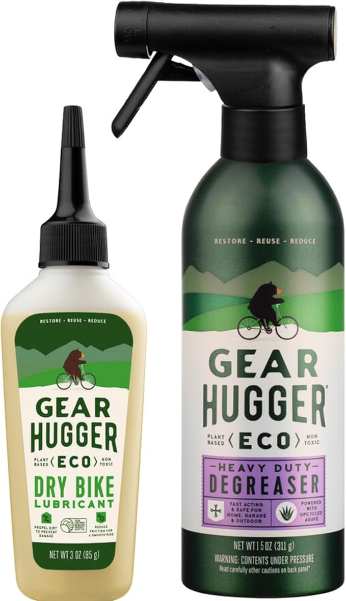 Gear Hugger - Dry Lube and Degreaser - Eco-Friendly & Long-Lasting Bike Chain Cleaner – Plant-Based Bike Lubricant, No Petroleum, No PTFE
