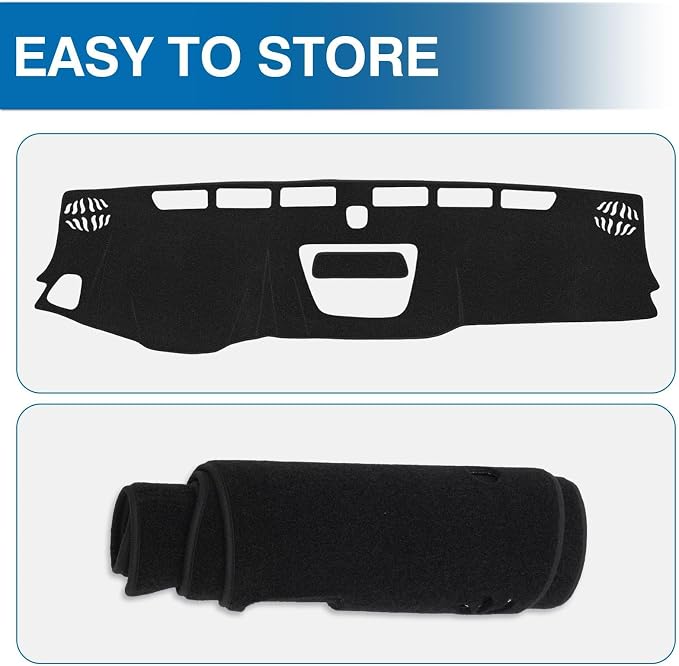 KUST Black Dash Cover for Chevy Chevrolet Colorado 2015-2021 2022 Left Hand Driving Polyester Dashboard Cover Non-Slip Center Console Dash Cover Interior Accessories for Colorado Sunshade No Glare
