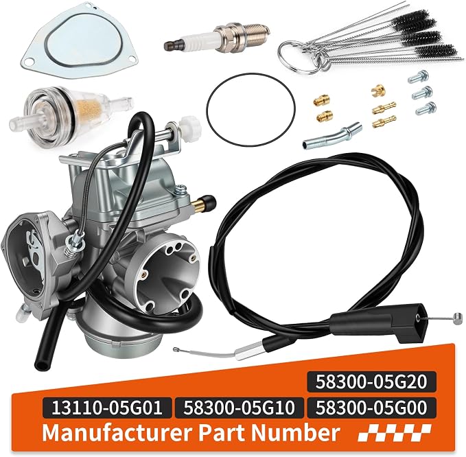 Carburetor Assembly W/Cable For Suzuki Ozark 250 LT-F250 2002-2007 (Only MODEL K7/K8) 13110-05G01