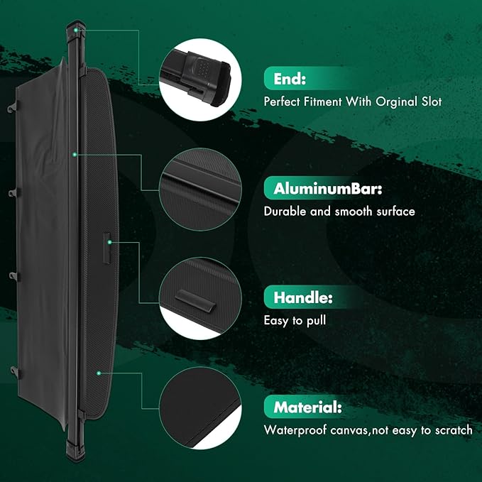SCITOO Cargo Cover Shade 2002-2006 for Honda CR-V CRV Accessories Retractable Trunk Shielding Shade Cargo Anti-Peeping Luggage Tonneau Cover Privacy Screen with Carbon Fiber Texture