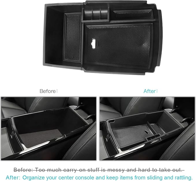 CDEFG Center Console Accessory Organizer for 2018 2019 2020 2021 Stinger, ABS Material Armrest Box Insert Tray Glove Secondary Storage Box