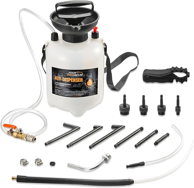 FOUR UNCLES Transmission Fluid Pump - Manual Fluid Transfer Pump with ATF Adapters for Automotive Use, Transmission Fluid Transfer Pump kit