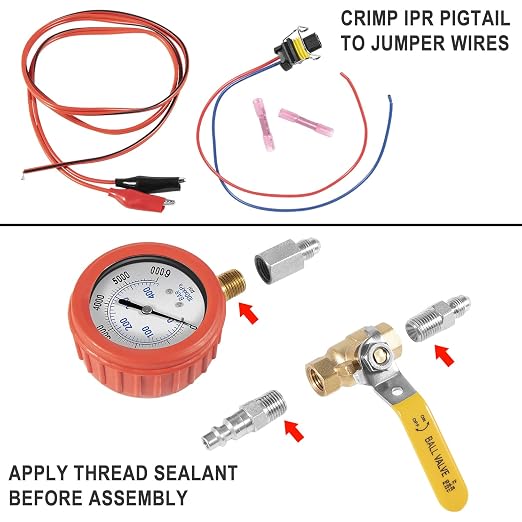 Hpop Test Tool High Pressure & Air Leak Test Gauge Tool Kit Fit for 1994-2007 Ford F250 F350 6.0L & 7.3L Powerstroke