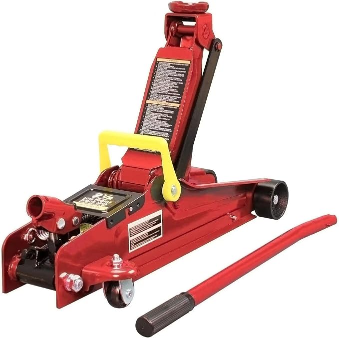 Big RED T825051-1 Torin Hydraulic Low Profile Trolley Floor Jack with Single Piston Quick Lift Pump, 2.5 Ton (5,000 lb) Capacity - Red