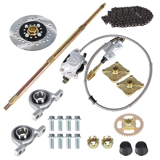 32In Go Kart ATV Rear Axle Assembly Kit Shaft Hub Chain Brake 815mm