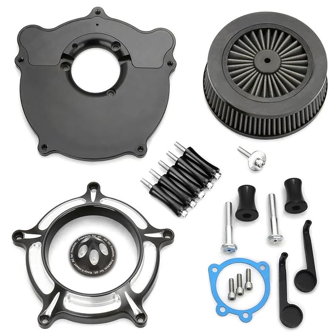 For harley air cleaner filter Sportster Softail Touring street road king glide Dyna for harley davidson air intake filters (Contrast Cut - Gray Filter, B-For Softail/Dyna 93-15 ，Touring 01-07)