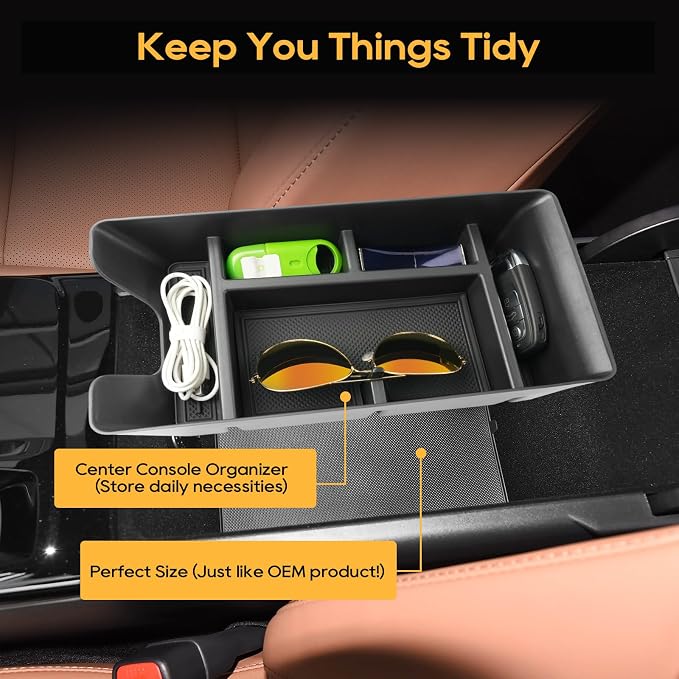 For Toyota Camry Center Console Organizer for 2025 2026 Toyota Camry (LE/SE/Nightshade/XLE/XSE) Middle Armrest Storage Tray Insert, OEM Fit, Non-Slip Waterproof 2025 2026 Toyota Camry Accessories