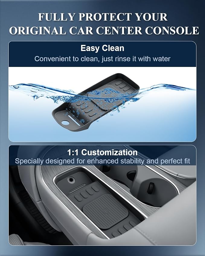 BIBIBO for 2026 Palisade Silicone Charging Mats 2026 Hyundai Palisade (SE, SEL, SEL Convenience, SEL Premium, XRT Pro, Limited, Calligraphy) Center Console Insert Wireless Charging Mats