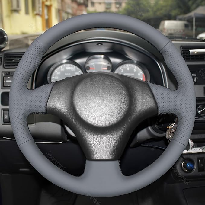MEWANT Hand Stitch Steering Wheel Cover for Toyota RAV4 1998-2003 / Celica 1999-2006 / Corolla 2003-2008 / Matrix 2002-2008 / MR2 1999-2007 / Supra/Caldina, Custom Fit DIY Wrap Interior Accessories