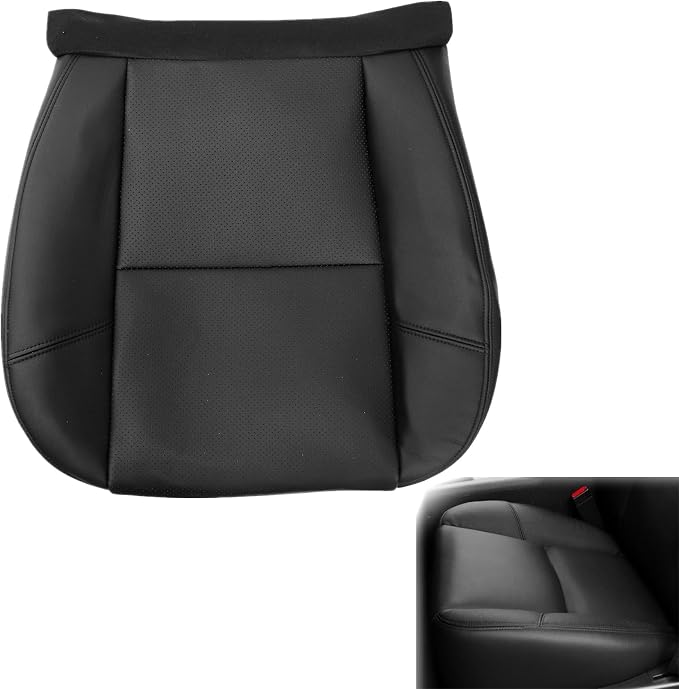 NLQR Front Both Sides Bottom & Back Replacement Seat Covers Black Perforated Microfiber Leather Compatible with Cadillac Escalade 2007 2008 2009 2010 2011 2012 2013 2014