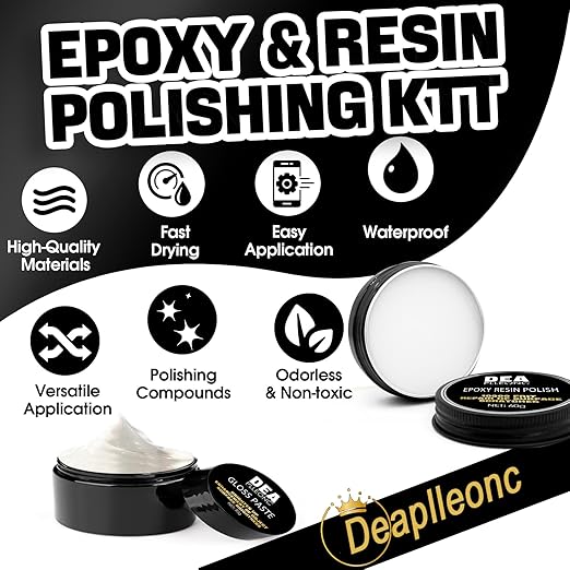 Epoxy Resin Polishing Kit, Epoxy Resin Polishing Compound is Specially Formulated for High-Gloss Finishes, Removing Surface Scratches and Restoring The Luster
