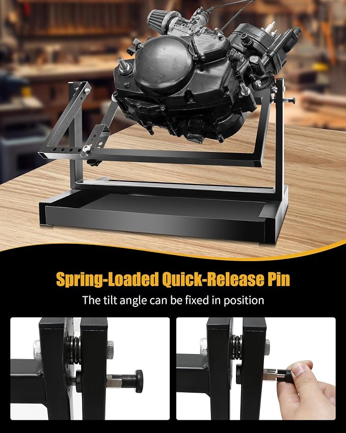 Motorcycle Engine Stand Fit for 2 & 4 Stroke Vertical Single Cylinder Engines, Dirtbike Engine Stand for Motorcycle, ATV, Dirt Bike