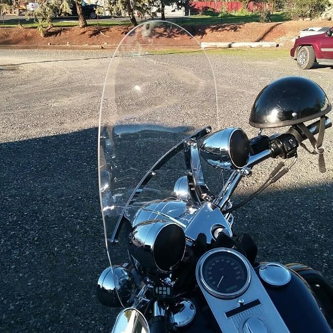 HECASA 26-1/2" X 23" Detachable Windshield Compatible With 2000-2017 Harley Davidson Heritage Softail Classic FatBoy FLS FLST FLSTC FLSTF FLSTFB FLSTN Clear Windscreen
