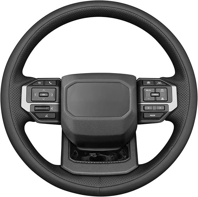 MEWANT Hand Stitch Steering Wheel Cover for Toyota Land Cruiser 2024-2026, Custom Fit DIY Wrap Interior Accessories