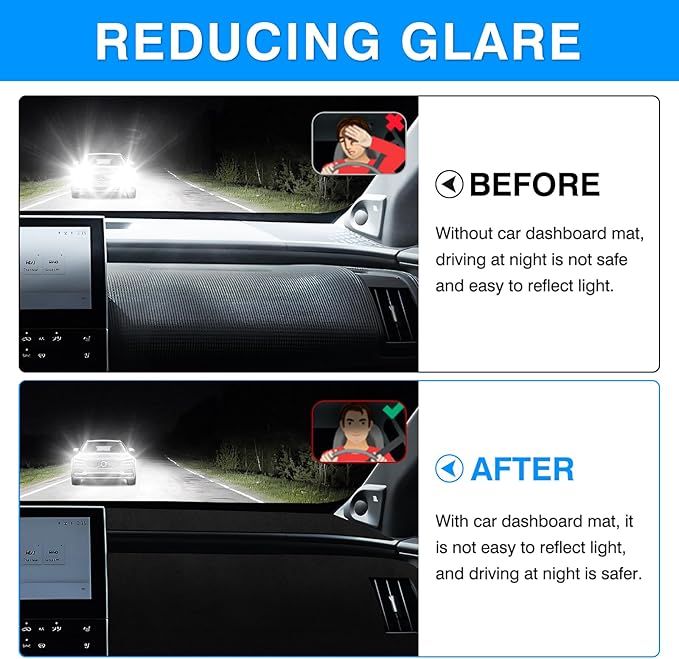 Autorder Dashboard Cover Mat for Toyota bZ4X /Subaru Solterra 2023 2024 2025 Accessories Dash Cover Upgrade Velvet Dash Mat Sunshade Glare UV Rays Protector