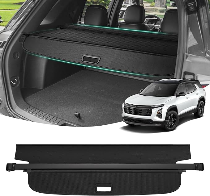 Powerty Cargo Cover for 2025 2026 Chevy Chevrolet Equinox/GMC Terrain Accessories Trunk Cover Retractable Trunk Shielding Shade Cargo Luggage Cover No Gap(NOT for Equinox EV)