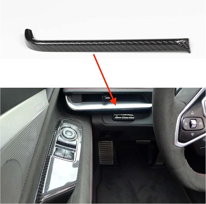 Compatible with Corvette C8 Carbon Fiber Interior Trim Kit Covers Accessories (Real Carbon Fiber) (3 Piece Kit) fits 2020 2021 2022 2023 2024 2025
