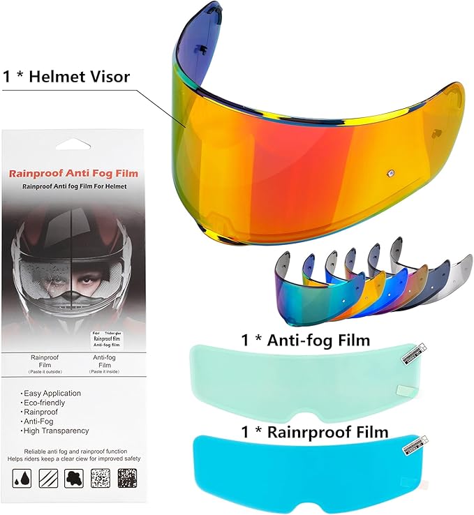 XINGWU Motorcycle Helmet Visor for Sedici Strada 2 Strada 3 LS2 FT2 VECTOR FF801 FF397 with Anti-fog Rainproof Helmet Film Face Shield Motorcycle Helmet Accessories Visor Replacement (Black)