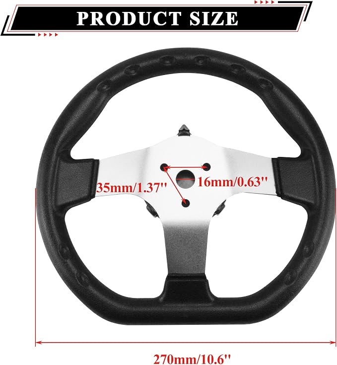 270mm/10.6'' Front Steering Wheel Parts 330mm/13'' Rack Pinion Adjustable Shaft Tie Rod Ends Assembly for DIY Electric 110cc 125cc 150cc Go Kart Golf Buggy UTV Off-road Vehicle