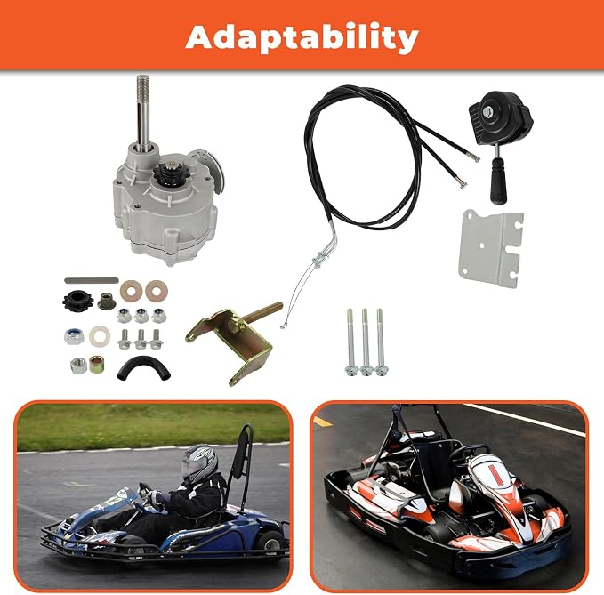 labwork Go Kart Forward Reverse Gearbox Kit Replacement for 2HP-13HP Engine Local 30 Series 2300rpm 4 Stroke Torque Converter 35 Chain Go Karts Accessories 212cc Gearbox