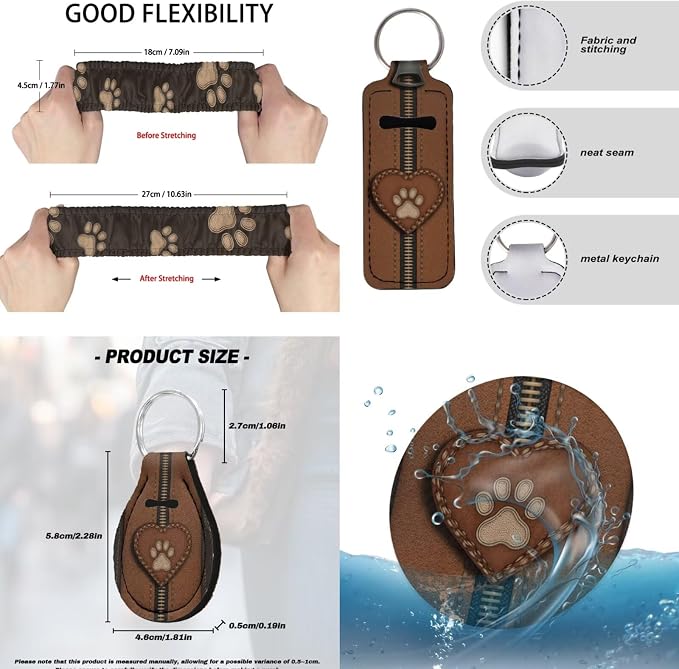 Paw Print Auto Seat Cover Full Set with Steering Wheel Covers, 15 Pcs Car Front Rear Seat Covers Comfy Armrest Pad Coaster Universal Fit for Cars SUVs Trucks, Brown