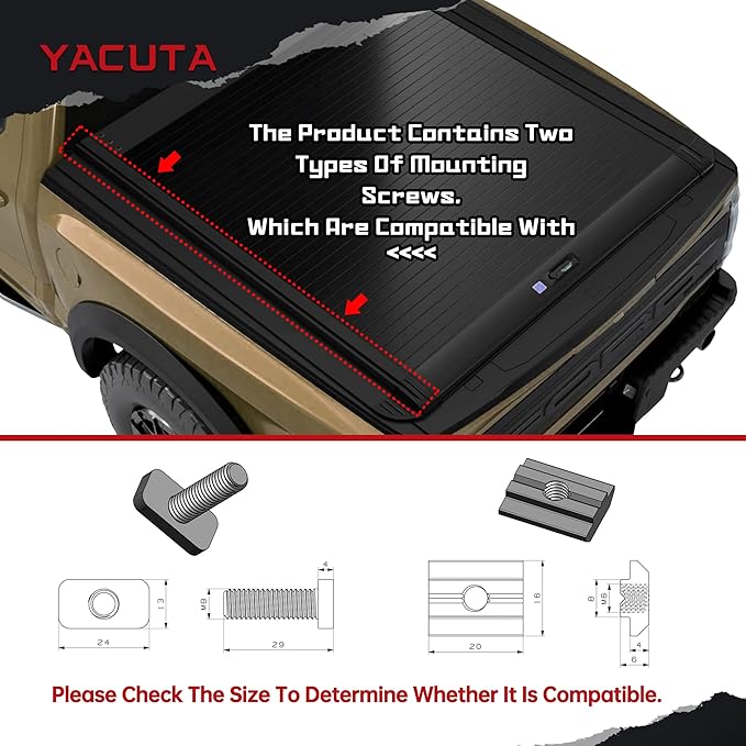 Adjustable Truck Bed Rack Cross Bars,Compatible with Mid-Size Trucks with Retractable Hard Tonneau Covers|Length 65"|2PCs|Made of high-Strength Aluminum Alloy