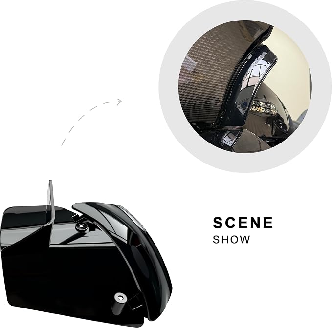 Side Wings Wind Air Deflector Fairing Fit for Harley 2024-2026 CVO Road Glide ST FLTRXSTSE 2024-2026 Road Glide FLTRX 2023-2025 CVO Road Glide FLTRXSE (Black)