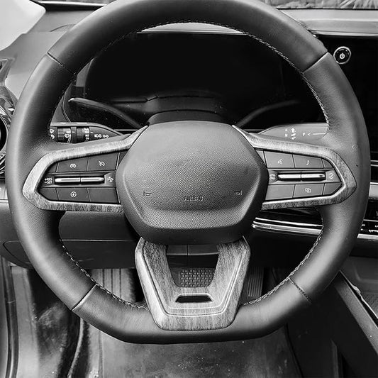Premium Car Steering Wheel Handle Frame Cover, Compatible with Chevy Equinox RS 2025-2026 Accessories– Anti-Slip, Universal Fit, Easy Install & Luxury Upgrade Accessories (Wood Grain)