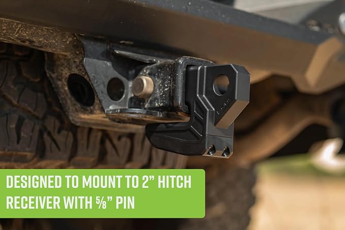 DV8 Offroad Xtract Hitch Skid Plate | Hitch Mounted Rear Skid Plate | 1" Thick Mount for 3/4" D-Ring | Designed to Mount to 2" Receiver with a 5/8" Pin | 13,000 lb Working Load Limit (Black)