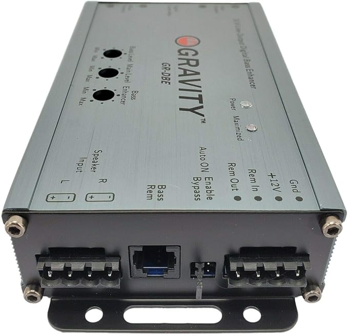 Gravity GR-DBE 2-Channel Premium Line-Out Converter with Digital Bass Enchancer with Knob/Dual Amplifier / 9.5 Volt Pre-Amp Outs/Level Matching Controls