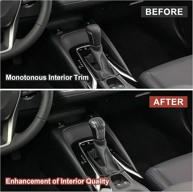 Carbon Fiber Gear Shift Knob Cover Compatible with Toyota Corolla 2020–2026 & Corolla Hatchback 2019–2026