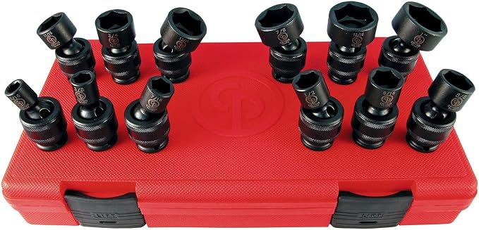 Chicago Pneumatic SS3012U - 3/8 Inch Square Drive, SAE, Universal, 6 Point, Impact Socket Set (12 PCS)